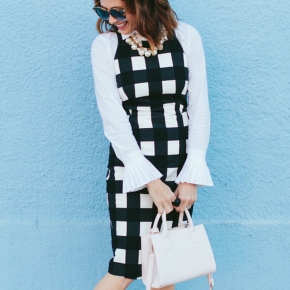 banana republic gingham bistretch sheath dress - Picture 4 of 8